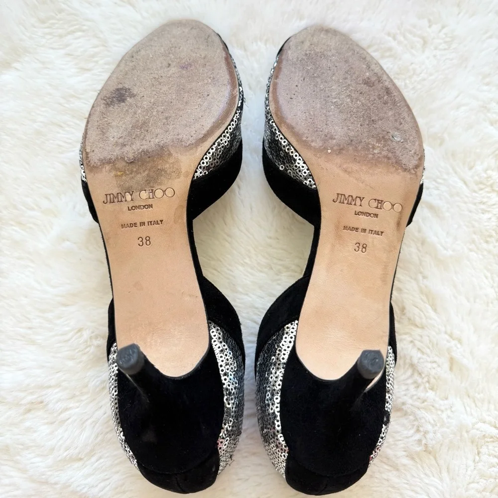 Jimmy Choo suede evening shoes women size 38 Authentic
